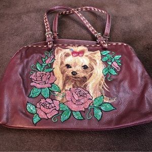 Amazing, Isabella Fiore, Yorkie beaded purse.
